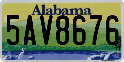 AL license plate 5AV8676