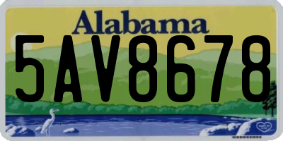 AL license plate 5AV8678