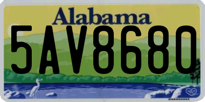 AL license plate 5AV8680