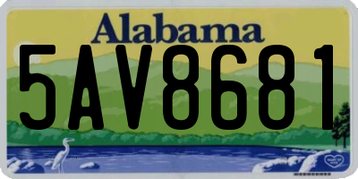 AL license plate 5AV8681