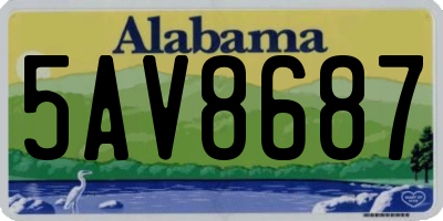 AL license plate 5AV8687