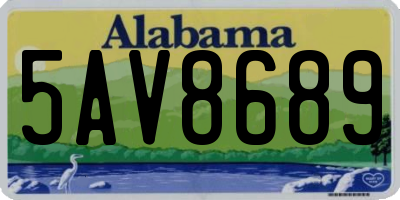 AL license plate 5AV8689