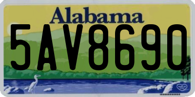 AL license plate 5AV8690