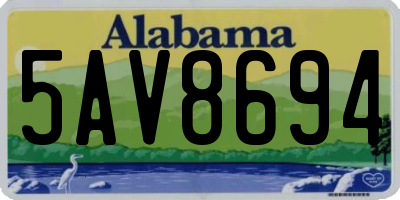 AL license plate 5AV8694