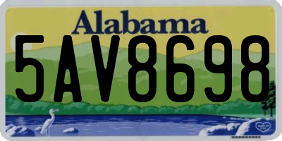 AL license plate 5AV8698