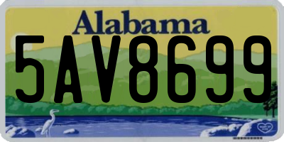 AL license plate 5AV8699