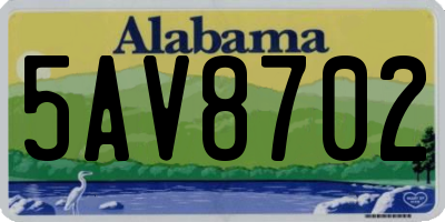 AL license plate 5AV8702