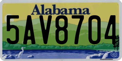 AL license plate 5AV8704
