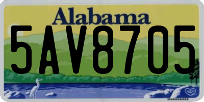 AL license plate 5AV8705