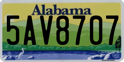 AL license plate 5AV8707