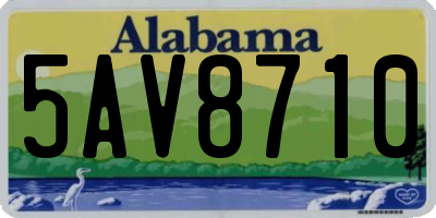 AL license plate 5AV8710