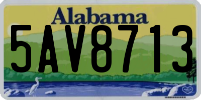 AL license plate 5AV8713