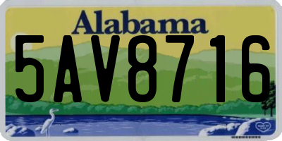 AL license plate 5AV8716