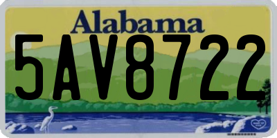 AL license plate 5AV8722