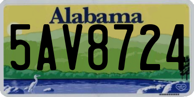 AL license plate 5AV8724