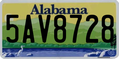 AL license plate 5AV8728