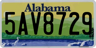 AL license plate 5AV8729