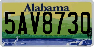 AL license plate 5AV8730