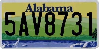 AL license plate 5AV8731