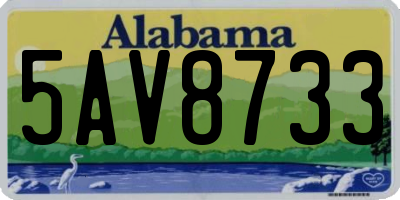 AL license plate 5AV8733