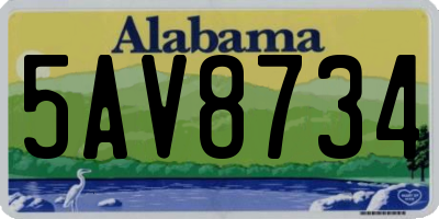 AL license plate 5AV8734