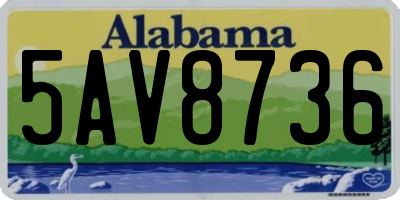 AL license plate 5AV8736