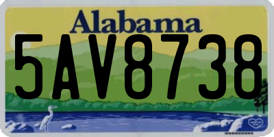 AL license plate 5AV8738