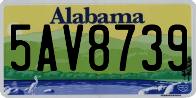 AL license plate 5AV8739