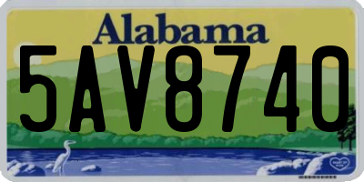 AL license plate 5AV8740