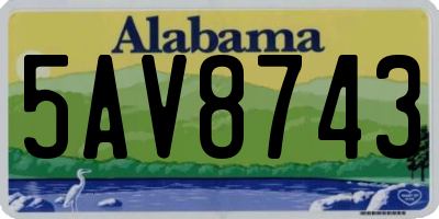 AL license plate 5AV8743