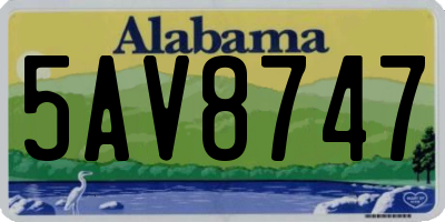AL license plate 5AV8747