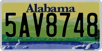 AL license plate 5AV8748