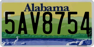 AL license plate 5AV8754