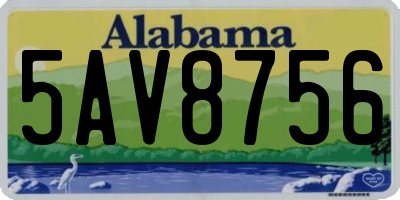 AL license plate 5AV8756