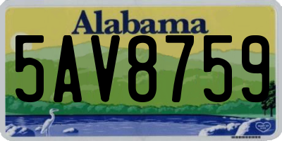 AL license plate 5AV8759