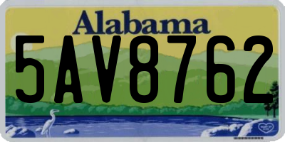 AL license plate 5AV8762