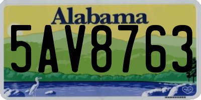 AL license plate 5AV8763