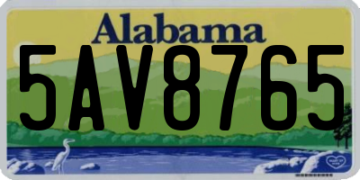 AL license plate 5AV8765