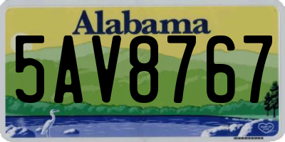 AL license plate 5AV8767