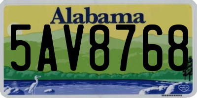 AL license plate 5AV8768