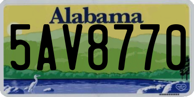 AL license plate 5AV8770