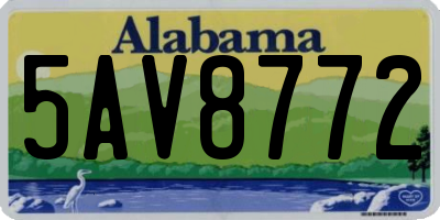 AL license plate 5AV8772