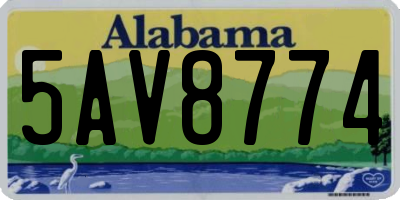 AL license plate 5AV8774