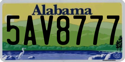 AL license plate 5AV8777