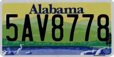 AL license plate 5AV8778