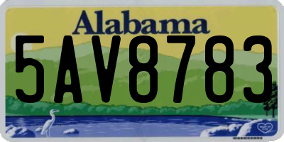 AL license plate 5AV8783