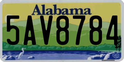 AL license plate 5AV8784