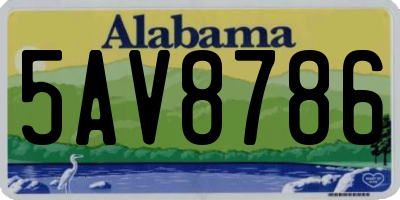 AL license plate 5AV8786