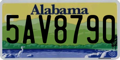 AL license plate 5AV8790
