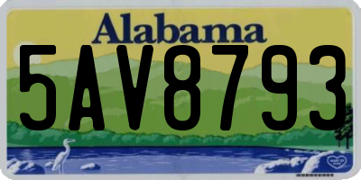 AL license plate 5AV8793